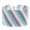 Diagonal Striped Peyote Bracelet (Prpl/Aq) - Exclusive Beadaholique Jewelry Kit