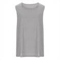 thumbnail image 3 of Cotton Linen Tank Tops for Women Summer Round Neck T Shirts Trendy Sleeveless Basic Tee Loose Fit 2025 Fashion, 3 of 5