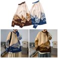 thumbnail image 3 of VONKY Warm In Style Hip Hop Streetwear Sweater With Japanese Snow Mountain Pattern Wide Applicable Blue XXL, 3 of 6