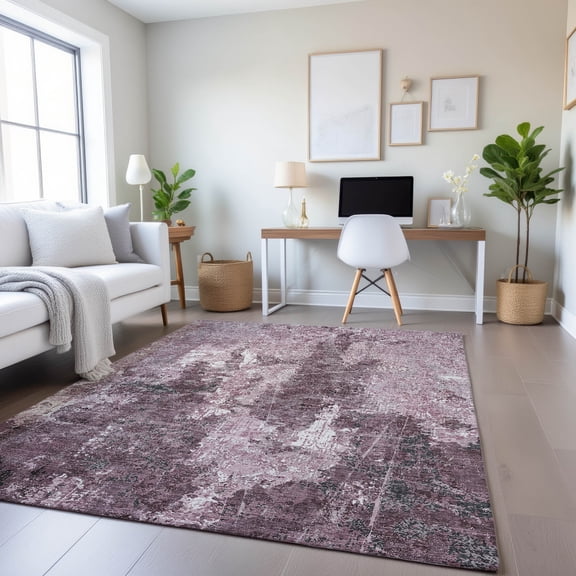 Addison Rugs Mayfield Premium Machine Washable Transitional Modern Pink Rectangle Rug, 10' x 14'