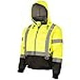 thumbnail image 3 of Pioneer High Visibility Safety Bomber Jacket for Rain, Hi Vis, Waterproof, Reflective, ANSI Class 3, Work Rain Gear Security Coat, Detachable Hood for Men, Yellow/Black, V1130460U-XL, 3 of 4