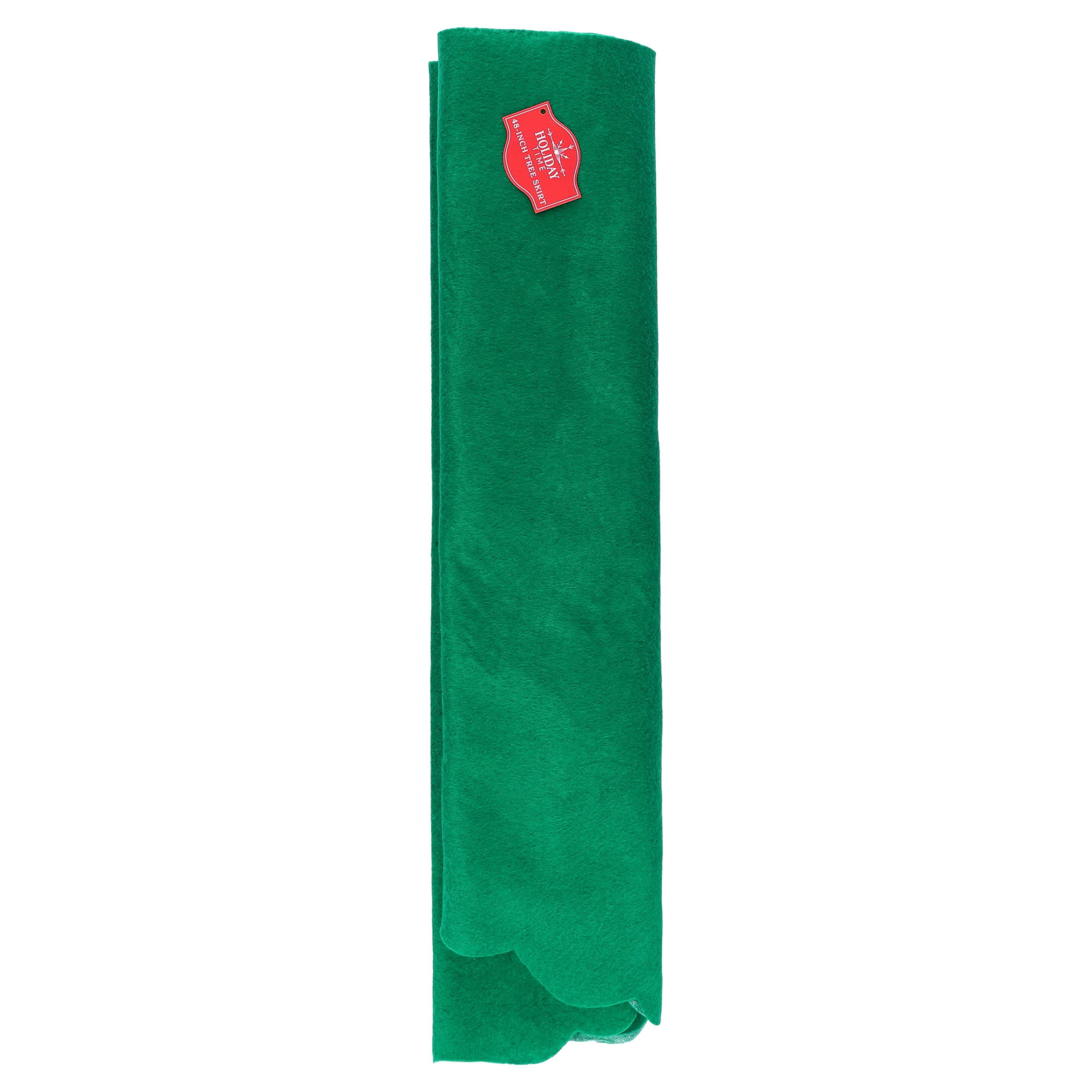 Felt Scalloped Christmas Tree Skirt, Green, 48", by Holiday Time