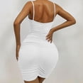 thumbnail image 3 of Vestido sexy sin mangas, plisado y ajustado, con tirantes finos, para fiesta o club, para mujer, 3 of 5