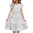 thumbnail image 2 of Nmnitkp Girl Dresses Cute Dress for Girls Kids Summer Double Layer Ruffle Sleeve Dress White,9 Years, 2 of 8