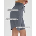 thumbnail image 3 of baleaf Bermuda Shorts for Women Knee Length 9'' Long Zipper Pockets High Waisted Quick Dry Lightweight Dark Gray 2XL, 3 of 7