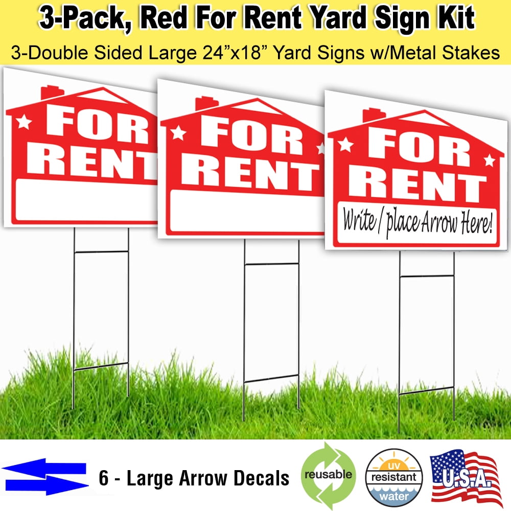 Hy-Ko For Sale Plastic Lawn Sign 18 by 24 Red