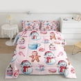 thumbnail image 2 of Manfei Cute Christmas Snowman Queen Comforter Set,Cartoon Gingerbread Man Bedding Sets,Sweet Dessert Ckae Bedding Comforter Set For Girsl Kids,Luxury Bedroom Decor Reversible,3 Pieces, 2 of 8