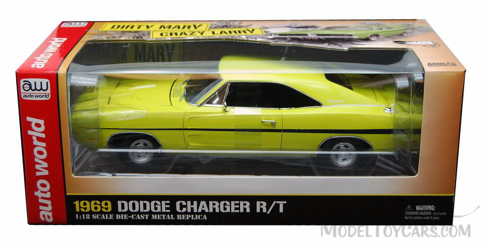 1969 Dirty Mary Crazy Larry Dodge Charger R/T, Green - Auto World Silver  Screen Machines - 1/18 scale diecast model car