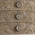 thumbnail image 2 of Benjara 36 Inch Nightstand Dresser, 5 Drawers, Floral Design, Antique White, 2 of 6