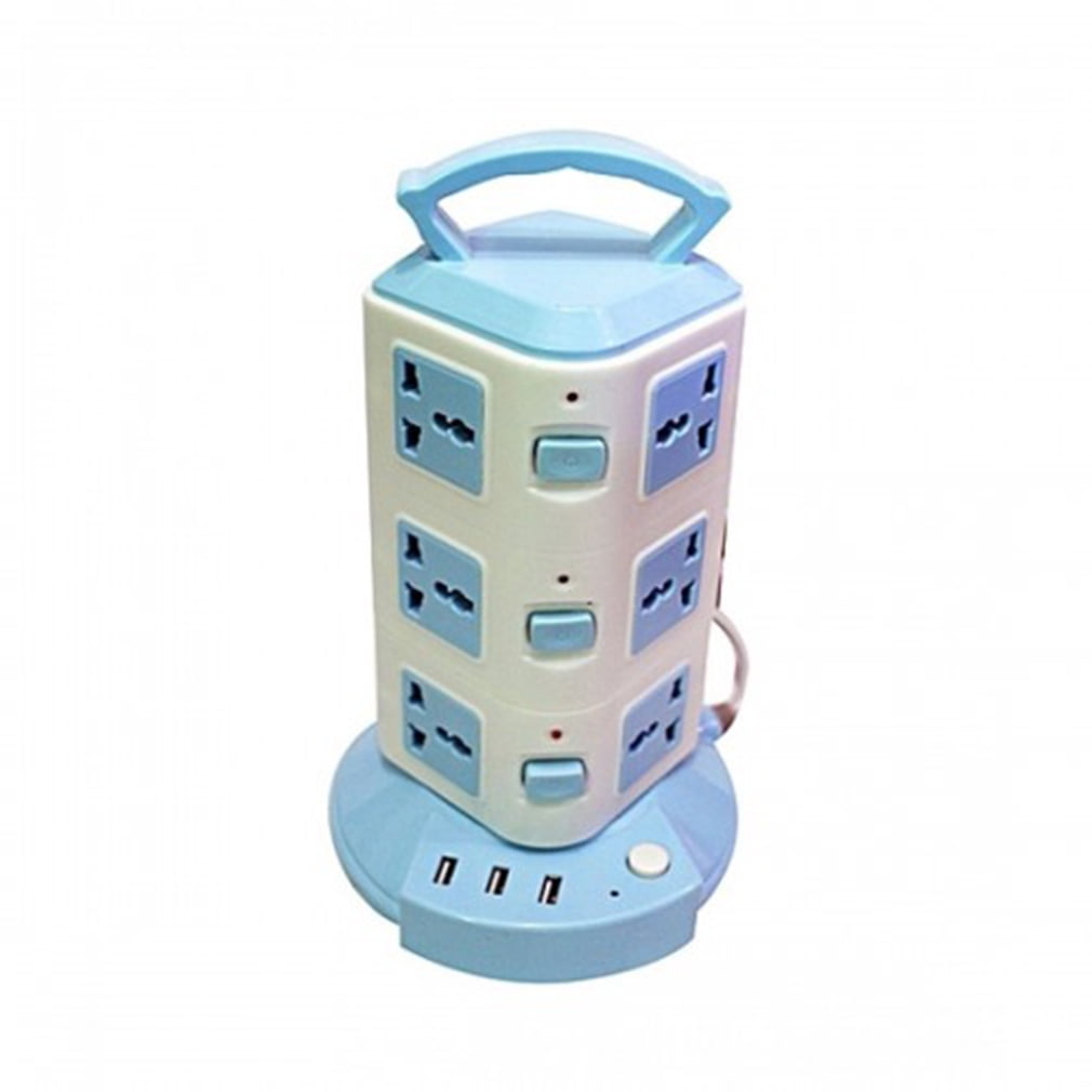 3 Layer Universal Vertical Multi Plug Socket Tower With12 Outlet Power