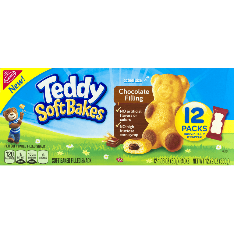 Nabisco Teddy Soft Bakes Chocolate Filling Soft Baked Filled Snack 1.06 Oz. 12 Count