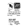 thumbnail image 4 of Spears  3/4 in. FPT   x 3/4 in. Dia. FPT  PVC  Utility Ball Valve, 4 of 4