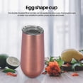 thumbnail image 3 of Vaso de vino PENGJJMXG aislado de acero inoxidable con tapa forma de huevo 6 oz paquete de 4, 3 of 5