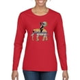 thumbnail image 2 of Wild Bobby, Cute Colorful Elephant Squirrel Mosaic, Animal Lover, Women Graphic Long Sleeve Tee, Red, X-Large, 2 of 4