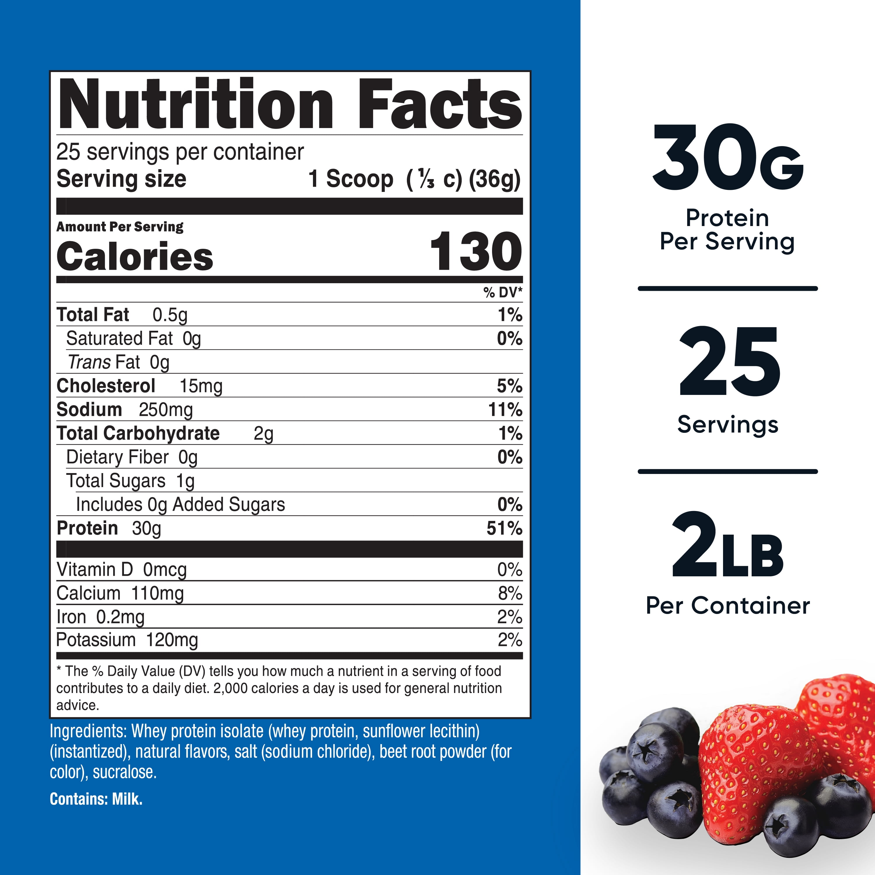 Nutricost Whey Protein Isolate Powder (Strawberry Acai, 2 Pounds)
