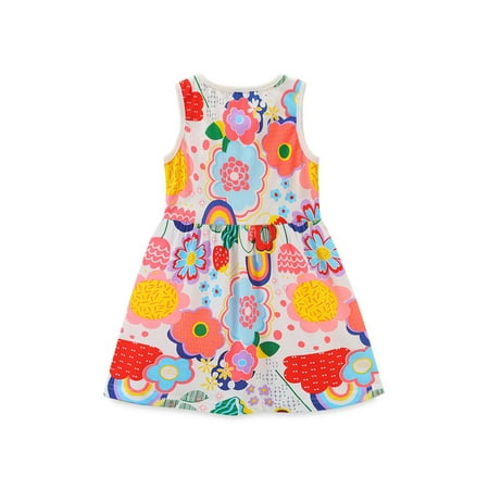 

ANYSENSETZH Toddler Kids Baby Girls Cartoon Sleeveless Vest Dress Casual Party A-line Sundress