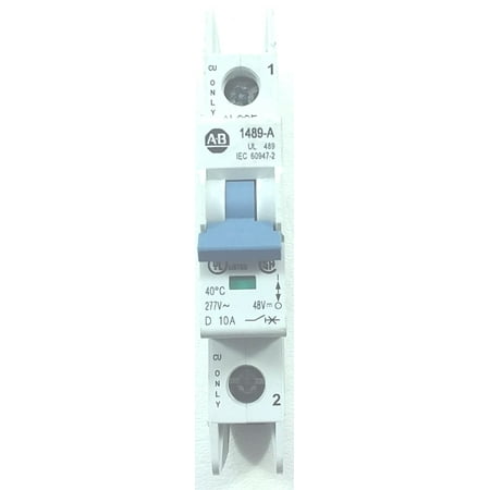 10kaic Circuit Breaker - used A-B 1489-A1D100 10KAIC 10A 1P 240V mini DIN rail circuit breaker