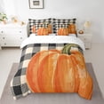 thumbnail image 2 of Manfei Harvest Pumpkin Bedding King Size, Happy Thanksgiving Bedding Sets King Size, Rustic Plaid Reversible Comforter Sets with Sheets, Super Cozy Room Decoration, 7-Piece, 2 of 6