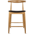 thumbnail image 5 of 2xhome Solid Wood Farmhouse 25" Counter Stools with PU Leather Cushion Seat, Modern Accent Dining Elbow Chair Barstool (Natural Set of 2), 5 of 15
