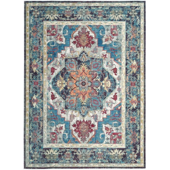 SAFAVIEH Claremont Roseann Oriental Runner Rug, Blue/Purple, 2'6" x 7'9"
