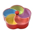 thumbnail image 2 of Dvkptbk Fruits Assiette à Colorée Boîte à Fruits Secs Compartiment en Plastique Boîte à Bonbons Carrés Ronds en Forme de Prunes Assiettes Rotatives pour Fête Festival Quotidien Ustensiles de Cuisine & Gadgets, 2 of 6
