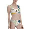 thumbnail image 2 of Daiia Childish Dinosaur printed 2 piece Swimsuit Bikinis for Women High Waisted Racerback Bathing Suits Summer Tummy Control Scoop Neck Swimwear-XX-Large, 2 of 8