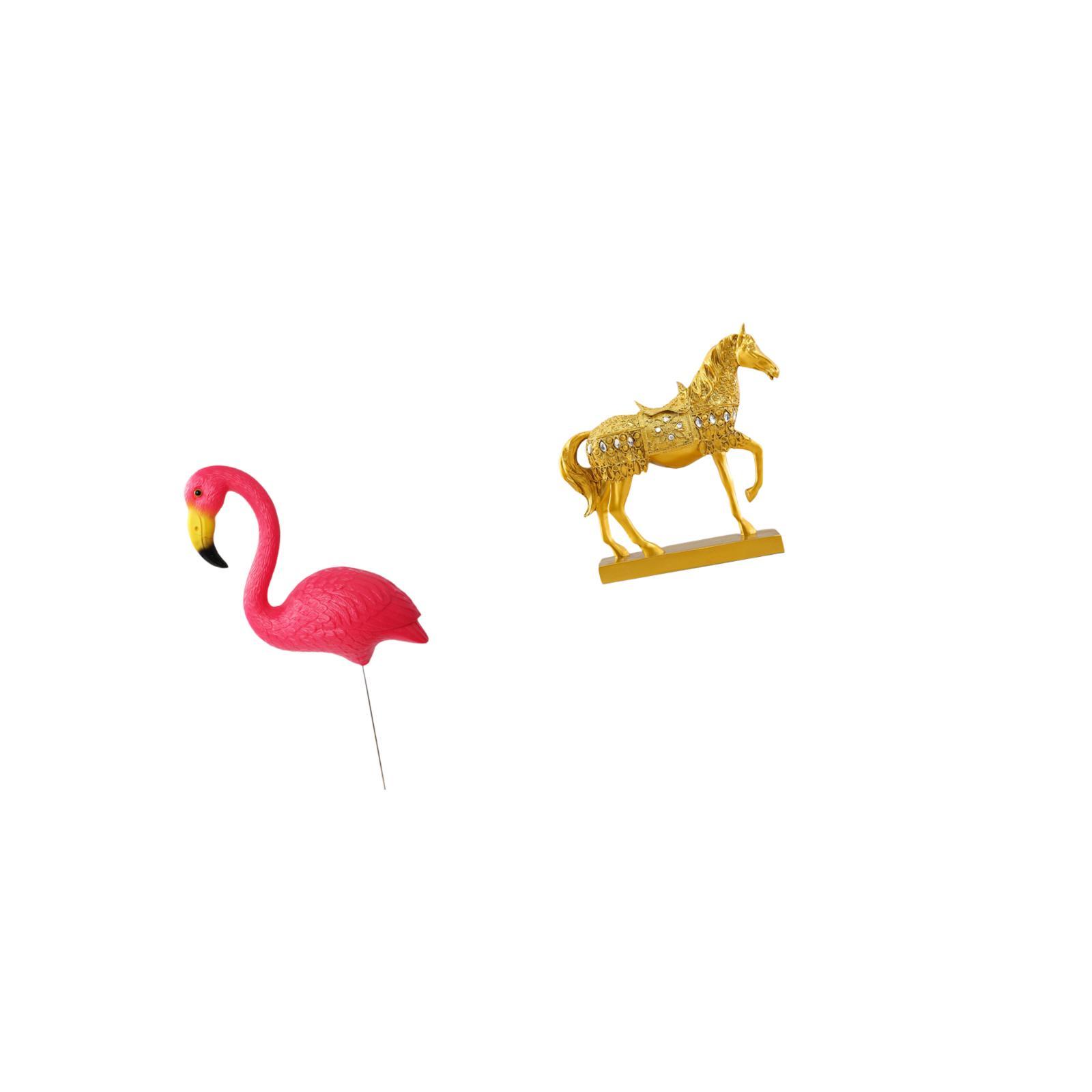 CarpNettore Flamingo Bird Statue Figurine Yard Art Ornament Fairy Garden Accessories Garden Stake Sculpture for Holiday Spring Horse Animal Sculpture Resin Figurines Engraved Home Office Decor