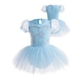 thumbnail image 2 of ATAIKU 3-9Y Kids Girls Princess Ballet Dress Short Sleeve Leotards Skirted Tutu Dancewear Halloween Christmas Party Dress, 2 of 15