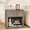 Grey, variant on Fluted Nightstand with Drawer, Bedside Tables with Open Storage, Large Wood Night Stand for Bedroom Living Room, Walnut Brown