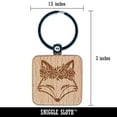 thumbnail image 2 of Fox Wearing a Flower Crown Square Keychain Charm Tag - Engraved Wood, 2 of 6