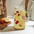 thumbnail image 2 of Mason Craft & More Glass 0.5 Gallon Pitcher with Removable Plastic Lid and Silicone Base, Tan, Useful for Serving Chilled Drinks, 2 of 5