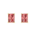 thumbnail image 3 of Clara Pucci 1Ct Natural Garnet Emerald Cut VVS1 Push Back Stud 18k Solid hypoallergenic Gold Designer Earrings For January, 3 of 7