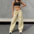 thumbnail image 5 of Axiiglly Jeans for Women Mid Rise Wide Leg Boho Barrel Jeans with Pockets Trendy Denim Pants, S-2XL, 5 of 7
