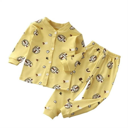 

Pajamas for Kids Baby Cotton Print Romper Pajamas Unisex Sleepsuits Boys Girls Jumpsuit Kids Halloween Pajamas Baby Christmas Outfit Girl(Color:Yellow Size:80.00)