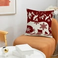 thumbnail image 6 of Tainini Christmas Pillow Covers 18x18 Set of 4, Red Linen Pillows for Party Xmas Winter Holiday Sofa Decor, 6 of 6