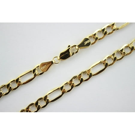 Thin Figaro Chain - 10K Yellow Gold Hollow Figaro Chain Necklace 2.6mm/16~24