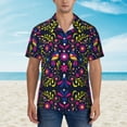 thumbnail image 2 of Xecao Colorful Mexican print Hawaiian shirt - a stylish short-sleeve button-down for men, perfect for casual beach and tropical outings., 2 of 9