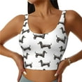 thumbnail image 2 of Lsque Dachshund Dog Puppy Printed Women'S Sports Bra, Compression, Moisture Wicking, High-Impact Sports Bra For Women,Supportive sports bra-Large, 2 of 9