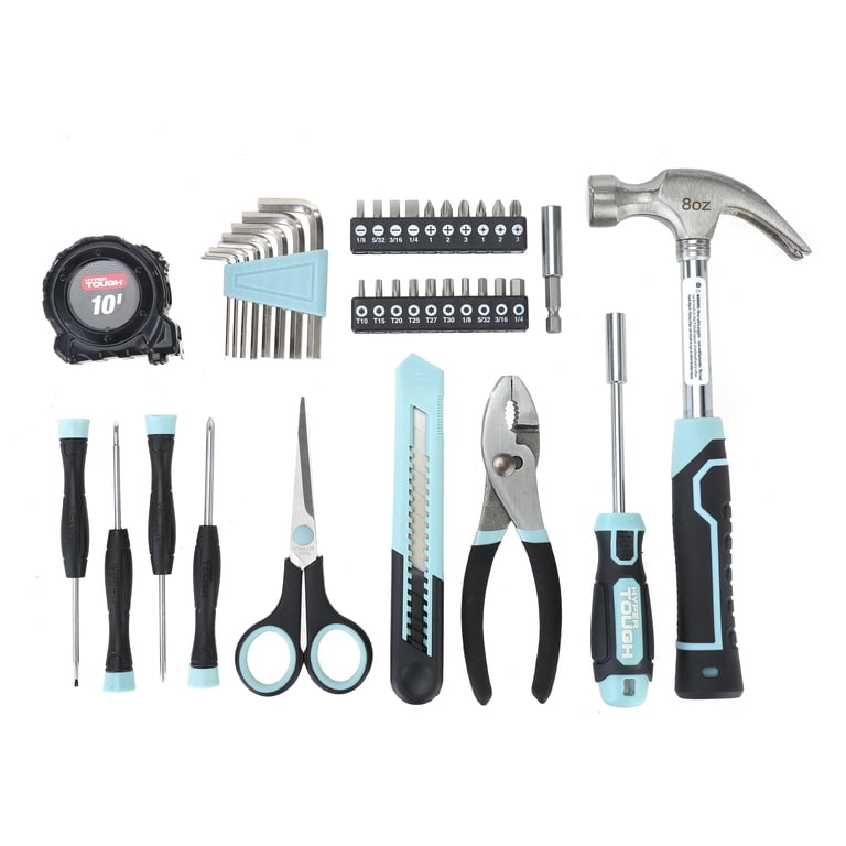 Hyper Tough 40-Piece Seafoam Household Tool Kit for Basic Repairs