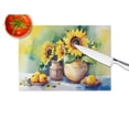 thumbnail image 3 of Sunflowers in Watercolor Glass Cutting Board Large 12 in x 15 in, 3 of 5