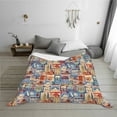 thumbnail image 7 of Salouo Set Of Travel Vintage Print Throw Blanket Gifts for Women Men Soft Flannel Blanket for Home Living Room Decor Bedroom Blanket Gifts for Mom Dad -50"x40", 7 of 7