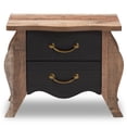 thumbnail image 4 of Bowery Hill 2 Drawer Wood Nightstand in Black and Oak, 4 of 10