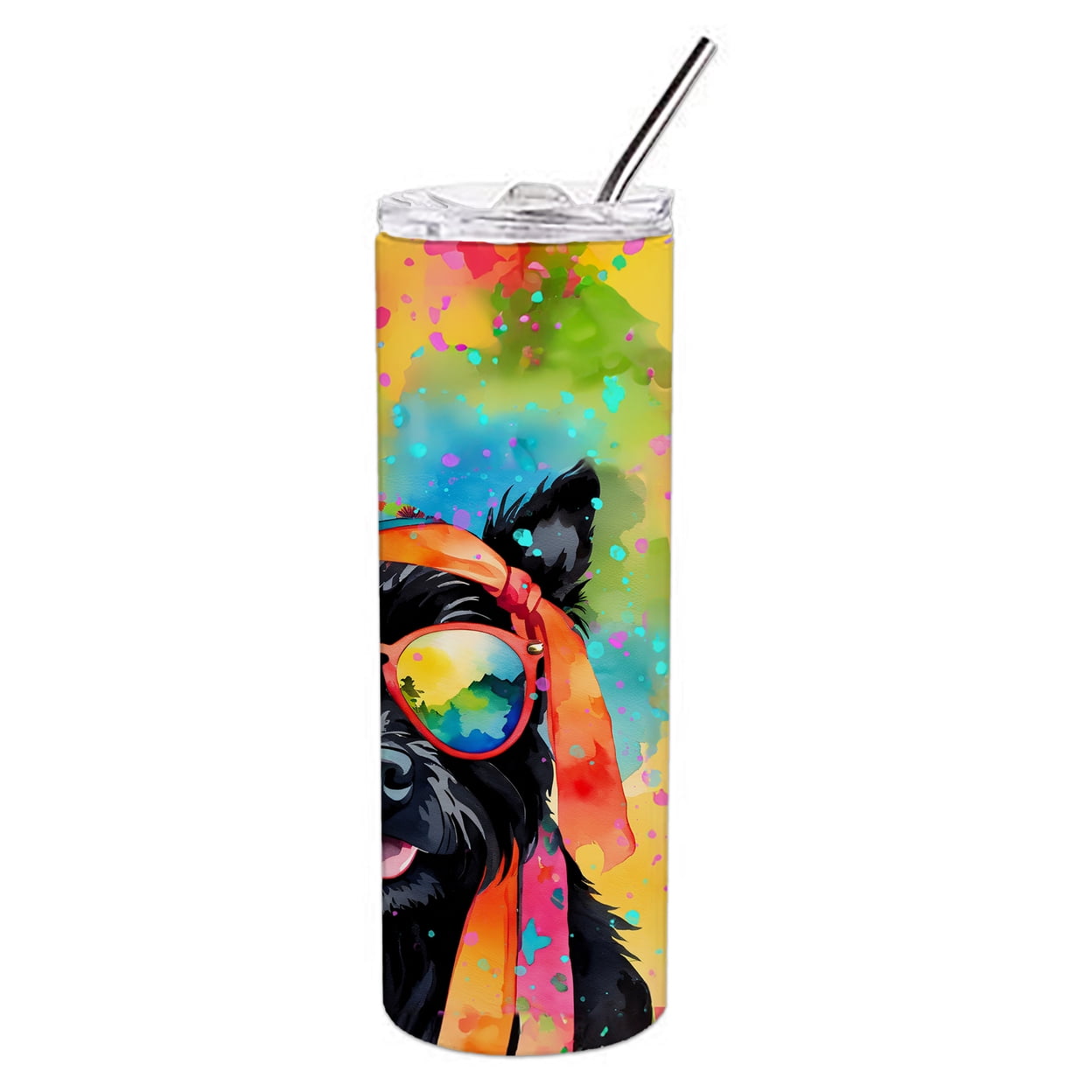 Carolines Treasures DAC2558TBL20 3 x 8.25 x 3 in. Scottish Terrier Hippie Dawg Stainless Steel Skinny Tumbler