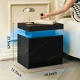 thumbnail image 7 of YYAo Modern 2 Drawer Nightstand, End Table Bedside Table with LED Lights for Living Room, Bedroom, Black, 7 of 7