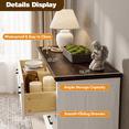 thumbnail image 5 of Homall Wooden 6 Drawer Dresser for Bedroom, Modern Chest of Drawers, Storage Cabinet Organizer with Metal Handles for Bedroom, Living Room and Closet, White and Brown Top, 5 of 9