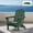 DARK GREEN, variant on Folding Adirondack Chair Outdoor Patio Fire Pit Chairs with Cup Holder Porch Garden Green