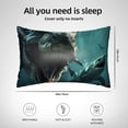 thumbnail image 4 of Bingfone Underwater Dinosaur Shark Satin Pillowcase for Hair - Standard Size with Zipper Silky & Soft Pillow Covers,20x30 Inches, 4 of 6