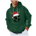 thumbnail image 2 of Yteetum Men's Oversized Christmas Hoodies Christmas Letter Print Drawstring Pullover Hooded Sweatshirts Mens Casual Christmas Print Loose Long Sleeve Hoodies Xmas Hooded Sweatshirt Fall Clothes, 2 of 5