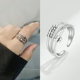 thumbnail image 2 of HONEYRAIN Smile Silver Anxiety Rings for Women Fidget Spinner Rings Sterling Silver Rotating Open Ring Real 925 Silver rings 1 Psc, 2 of 6