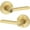 Satin Brass, variant on Kwikset 740HFLRDT-26S Halifax Single Cylinder Keyed Entry Door Lever Set - Chrome